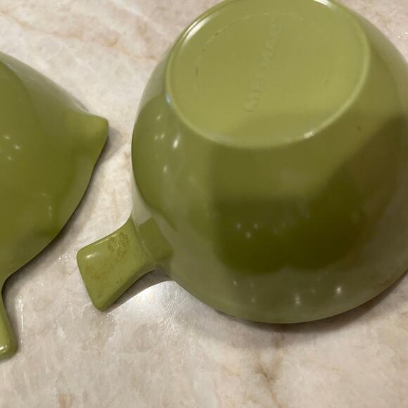 Melmac melamine coffee or tea set with cream and sugar  avocado green. Retro - Picture 11 of 12